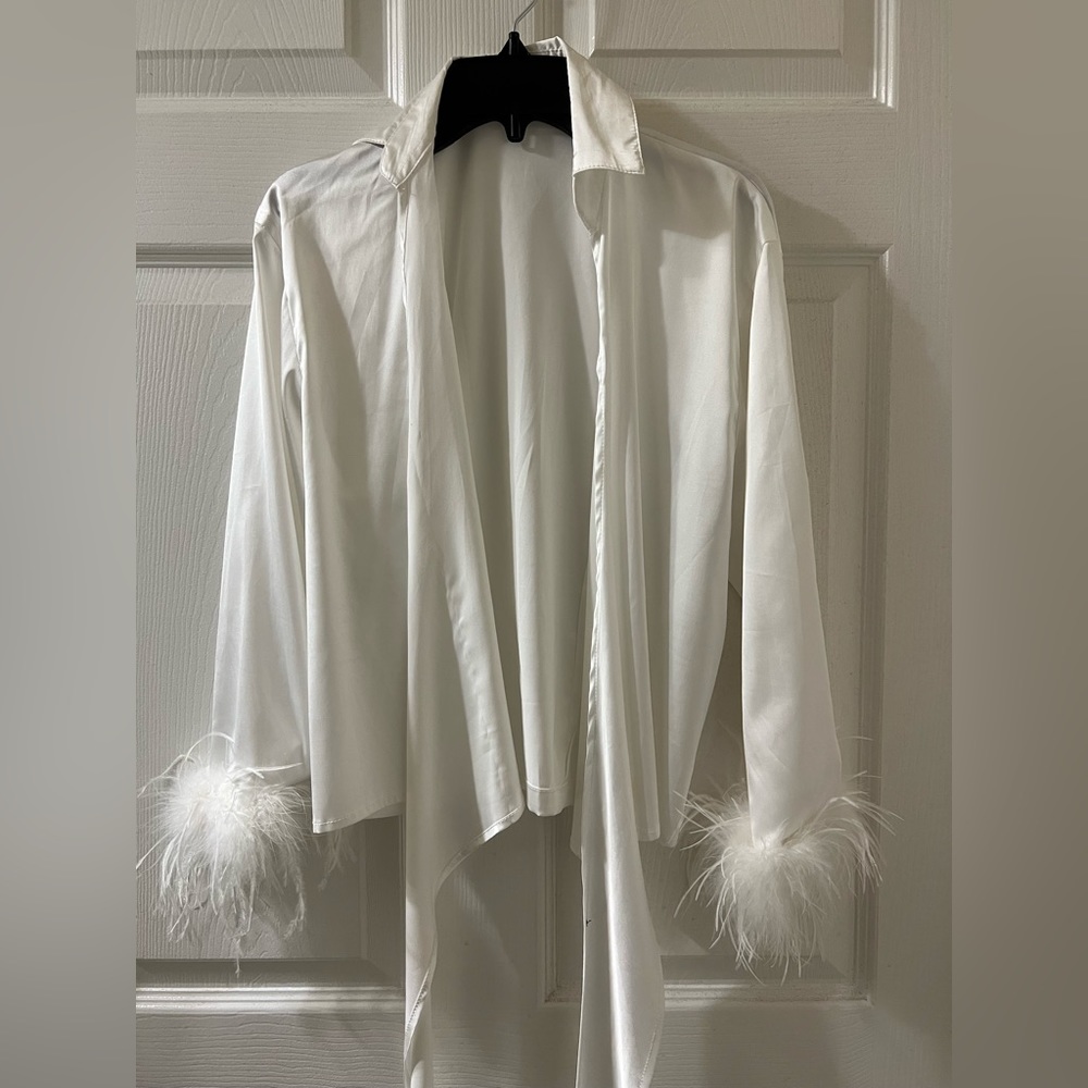 Shop Rumours Feather trim top
